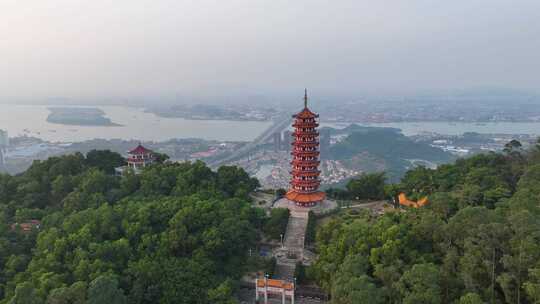 江门鹤山大雁山纪元塔航拍