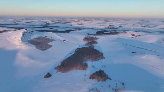 大兴安岭自然风光冬季雪景视频素材模板下载