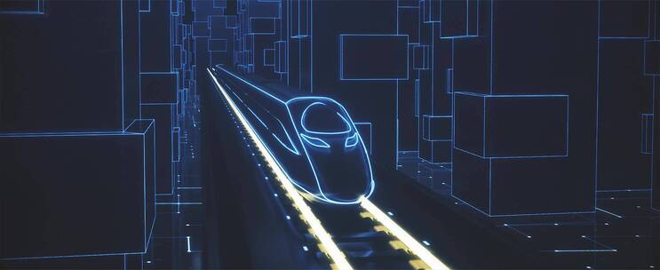 未来科技高铁城市穿梭动画演绎02