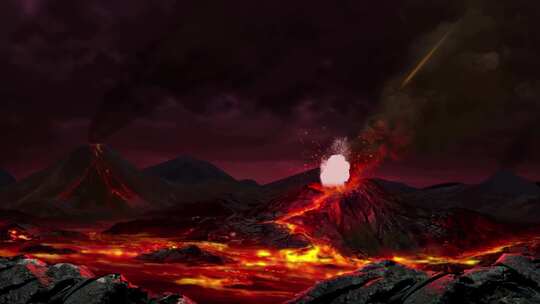 地球蛮荒时代火山爆发