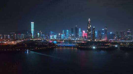 深圳湾公园节日灯光秀视频素材模板下载