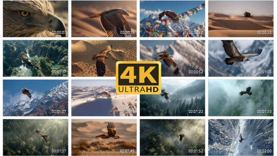 4K励志大气雄鹰飞行展翅翱翔2高清在线视频素材下载