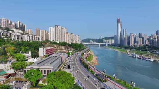 重庆江北北滨路洋炮局航拍
