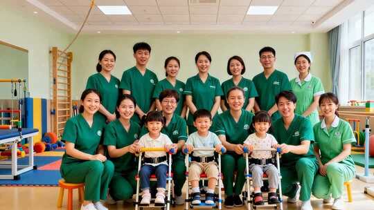 医护人员与儿童康复场景