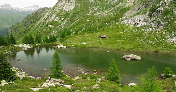 Massersee，山脉，格林，瑞士