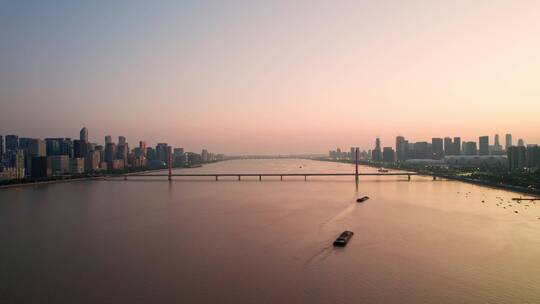 杭州西兴大桥航拍4k