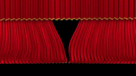 红旗幕布拉开幕布