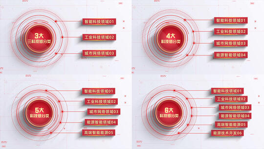 党政红色科技感数据展示介绍连线分布AE模板