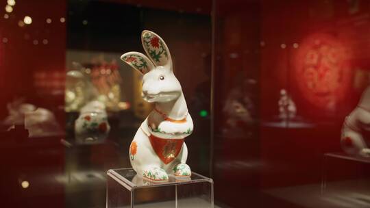 兔子陶瓷展视频素材模板下载
