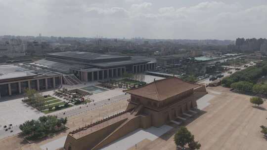 俯瞰西安大明宫古建筑