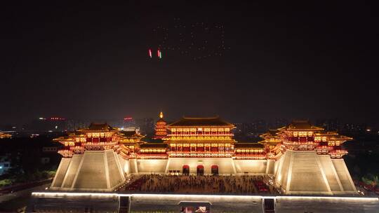 洛阳洛阳城应天门遗址七夕节无人机表演