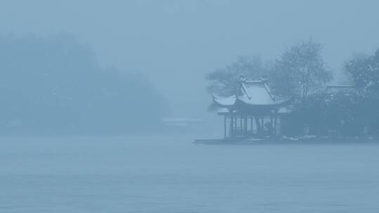杭州西湖风景区雪景视频素材模板下载