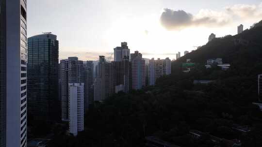 香港CBD建筑航拍视频素材模板下载