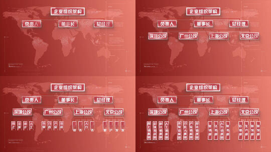 简介红色企业组织架构分类AE模板高清AE视频素材下载