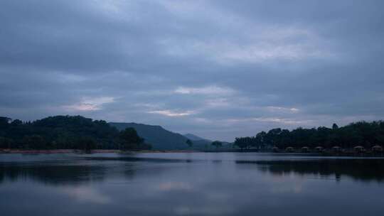 东莞同沙生态公园夜景湖光山色风光延时