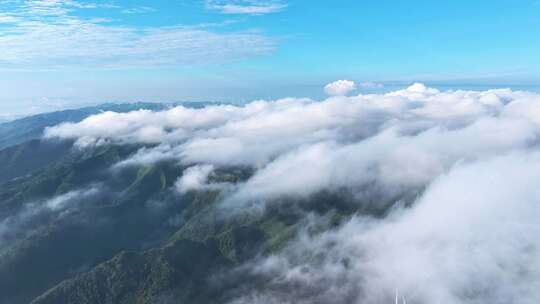 4k延时航拍云海风车大美山川