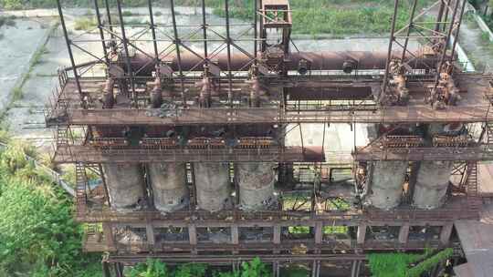 旧钢铁厂航拍原素材