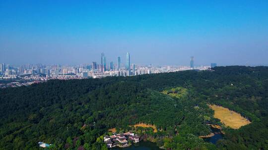 航拍南宁地标青秀山视频素材模板下载