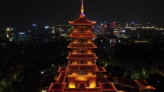 佛山魁星阁夜景灯光航拍