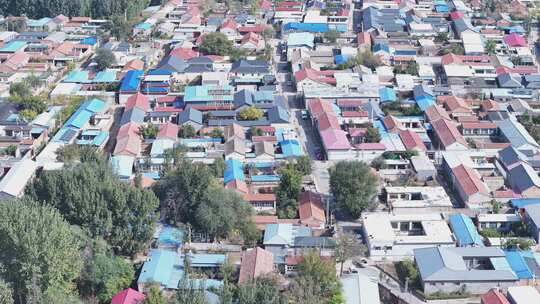 北京农村航拍大兴庞各庄农村蔬菜大棚梨园