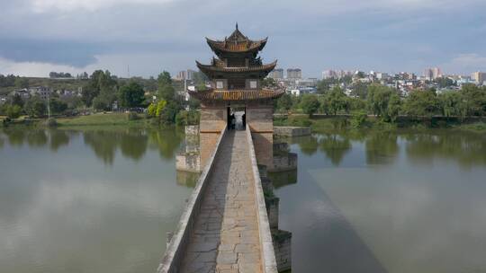 云南旅游红河州建水小火车航拍