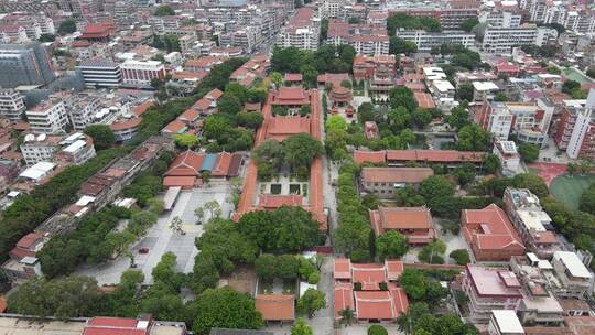 福建泉州古城承天禅寺历史文化古建筑航拍