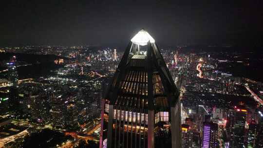 深圳福田夜景航拍