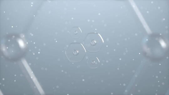 抽象发光分子化学结构美容护肤高端动态视频视频素材模板下载