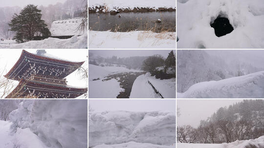 冬季自然雪景风光 唯美雪花大雪积雪