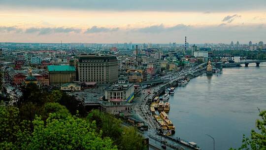 基辅城内的第聂伯河视频素材模板下载