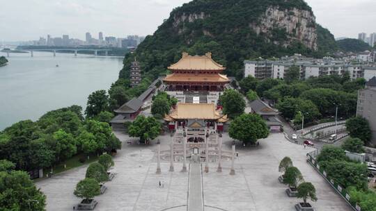 航拍广西柳州柳江两岸城市景观 4k视频素材模板下载
