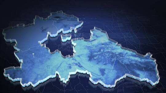 【无插件】蓝色科技感地图分布河北AE视频素材教程下载
