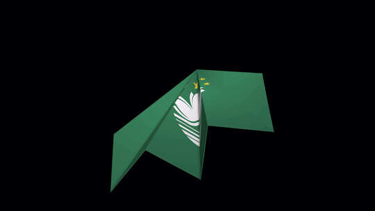 澳门国旗纸飞机