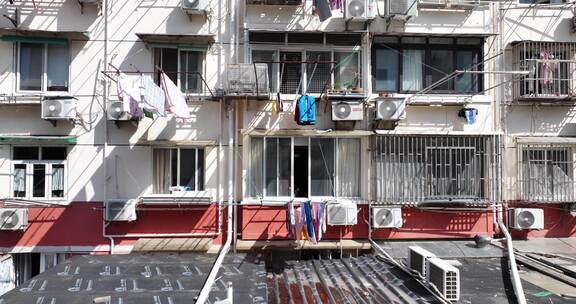 上海愚园路老住宅小区航拍