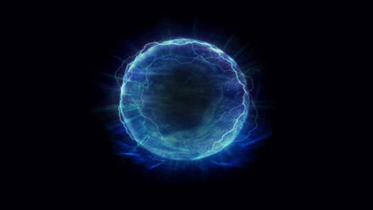 蓝色闪电能量球特效