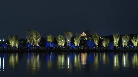 杭州西湖风景区夜景