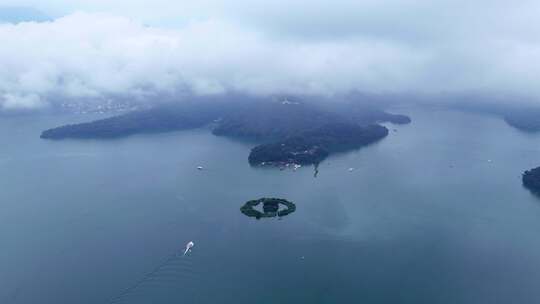 台湾 日月潭 空拍 自然风光