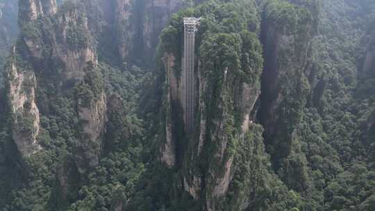 湖南省张家界景区阿凡达取景地奇峰穿云航拍