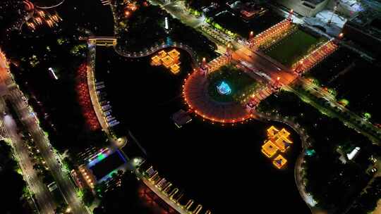 千灯湖市民广场高空航拍