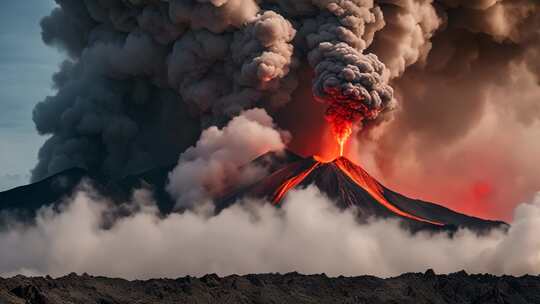 火山喷发壮丽景象