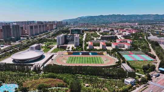 呼和浩特内蒙古财经大学全景鸟瞰图