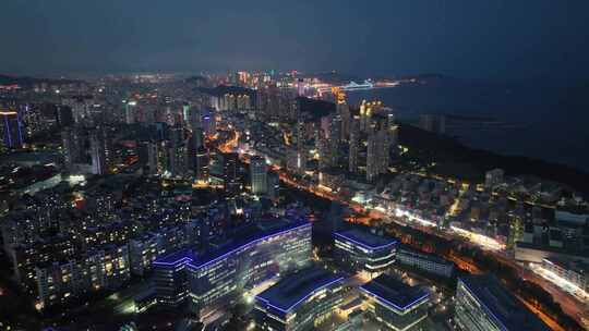 城市夜景航拍 城市夜景