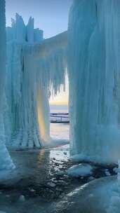 冬季人造冰雕景观