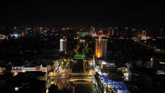 4K航拍昆山城市夜景风光