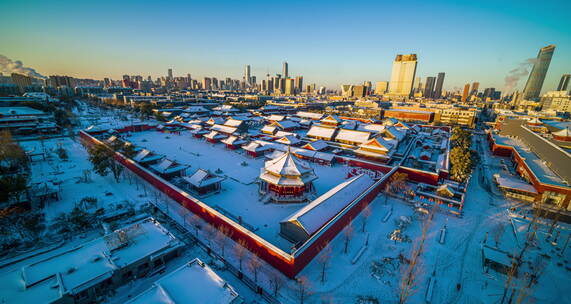 悟2x7航拍沈阳故宫雪景