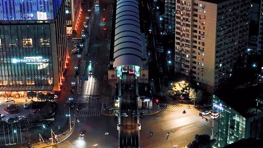 上海金沙江路夜景航拍