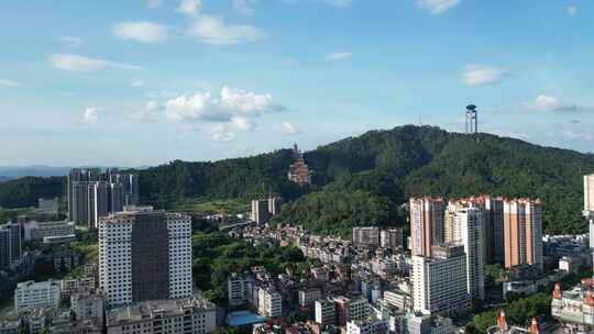 梧州白云山风景区四恩禅寺航拍