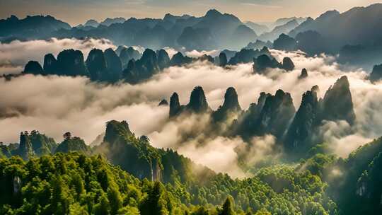 山峦云海自然风光全景