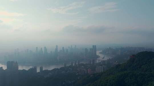 重庆南山鸟瞰大景航拍
