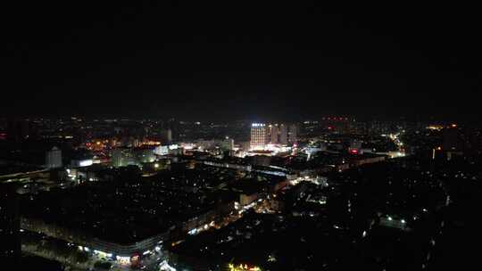 河南漯河城市大景夜景灯光航拍